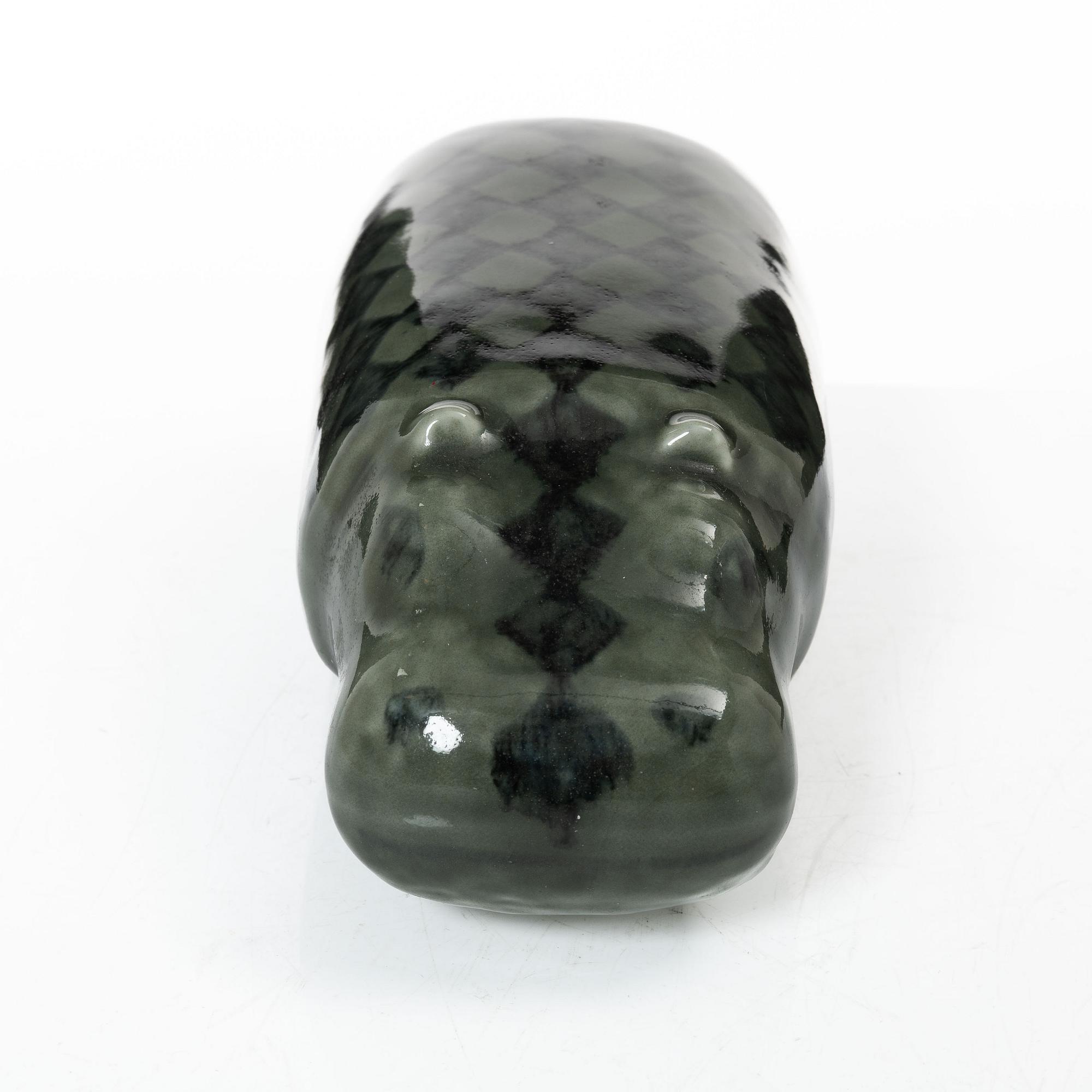 Lisa Larson, figurin, stengods, "Flodhäst" ur serien "Stora zoo", Gustavsberg.