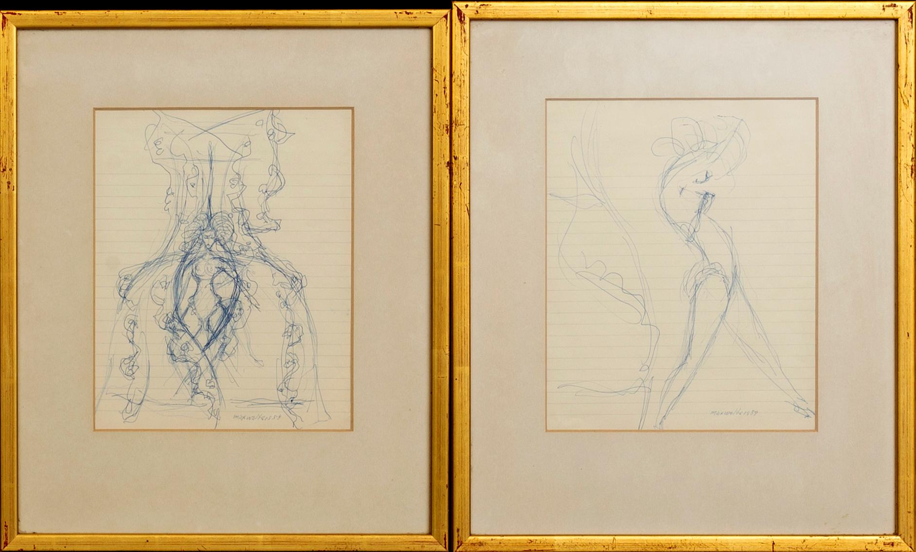 MAX WALTER SVANBERG, two signed and dated ink drawings.