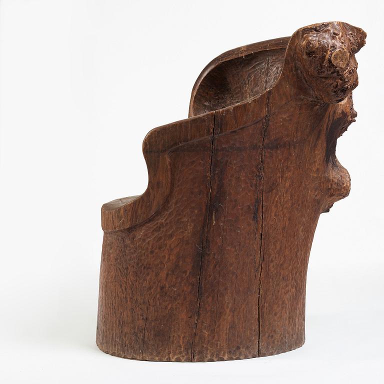 A Swedish folk art pine chair, early 20th Century.