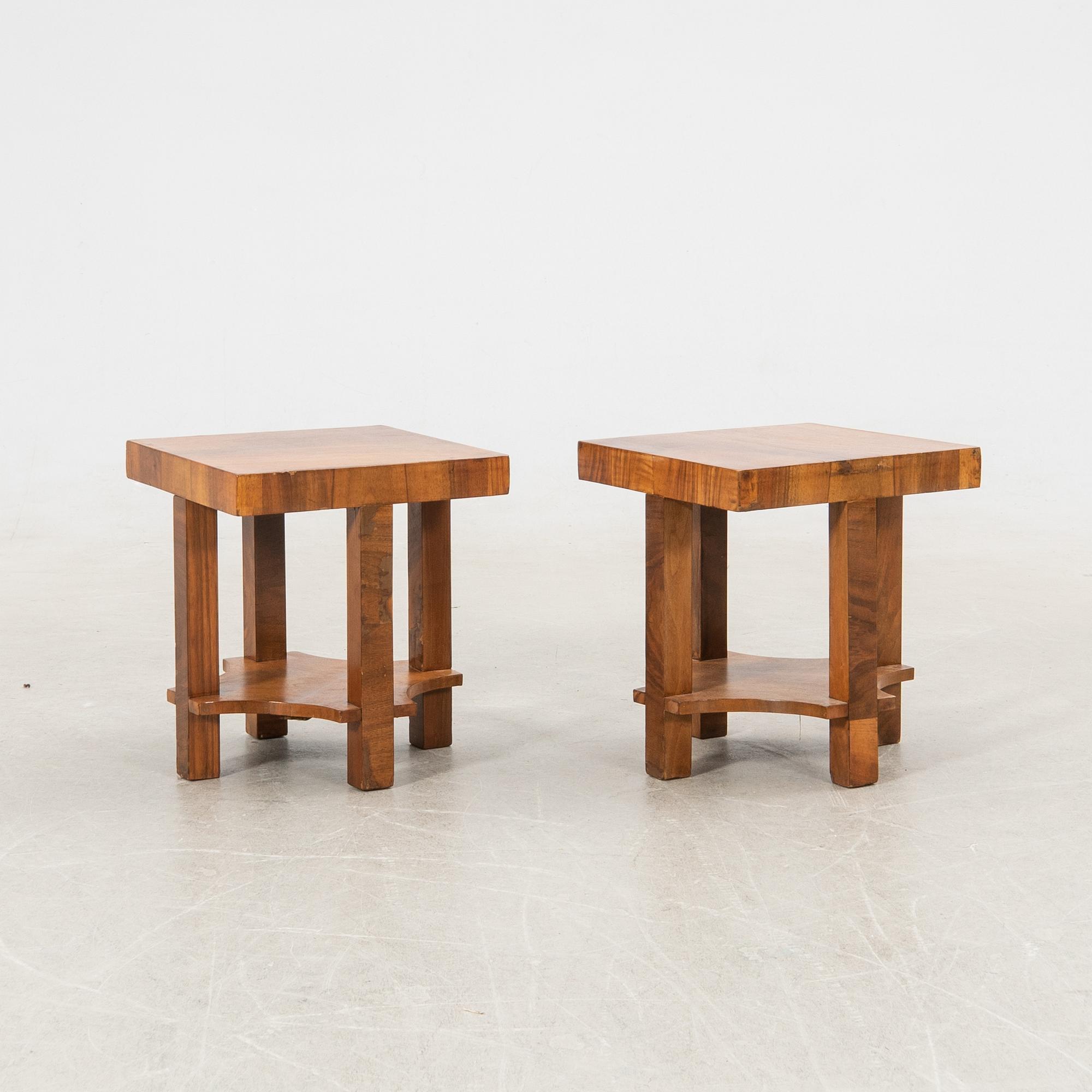 Coffee table/Nightstand, a pair, Art Deco, first half of the 20th century.