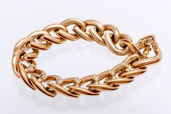 Armband 18K guld med briljanter ca 1 ct, 123,1 g, ca 18 x 1,5 cm,