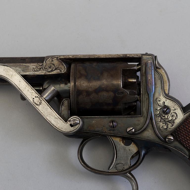 A English double-trigger Tranter revolver from the mid 19th century.