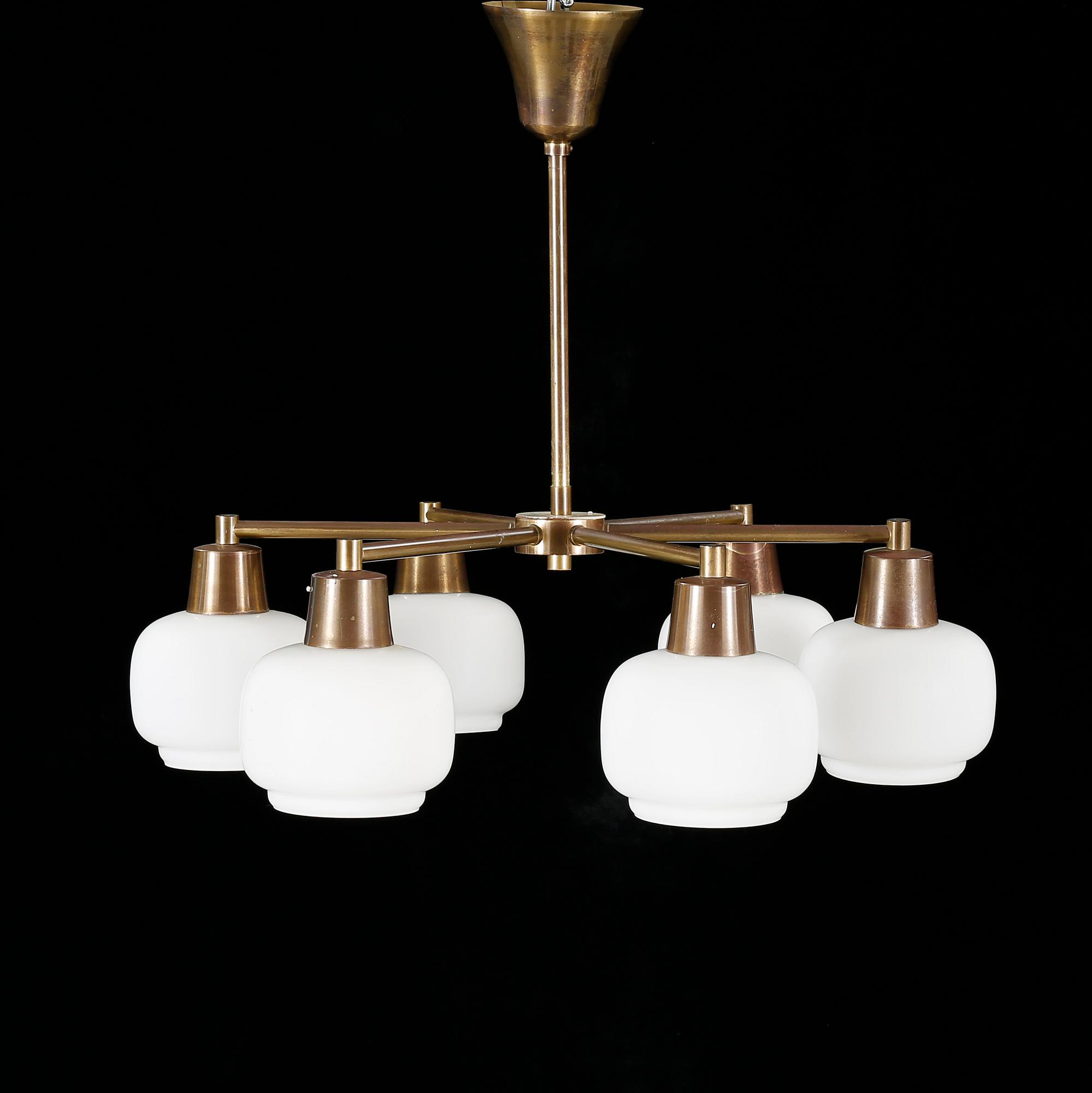 A ceiling lamp attributed to Arnulf Bjørshol, Norway, from the latter half of the 20th century.