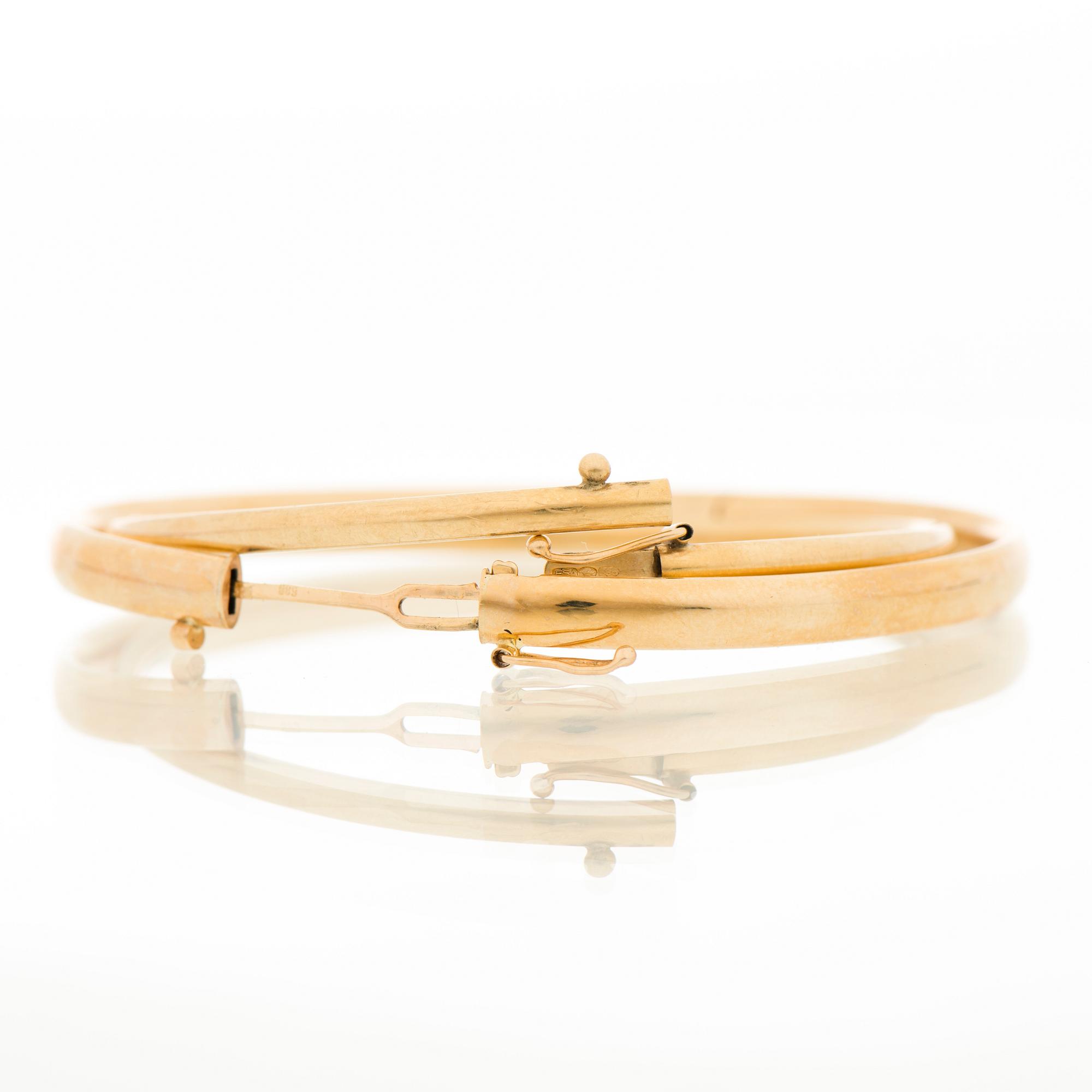 TWO BRACELETS, 14K gold.