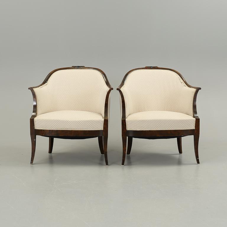 FÅTÖLJER, ett par, Art Deco, 1920-30-tal.