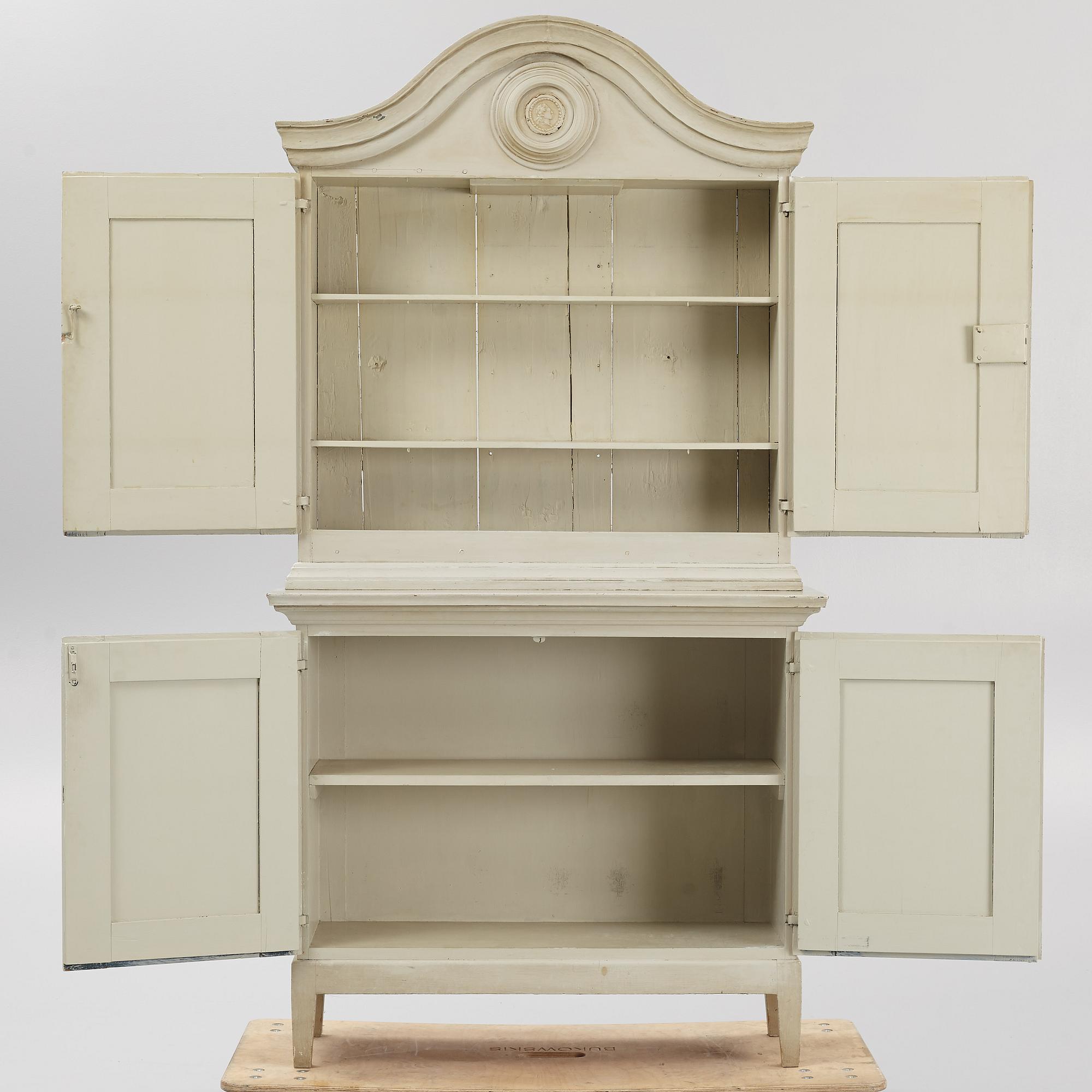 A cabinet, late 18th Century and early 20th Century.