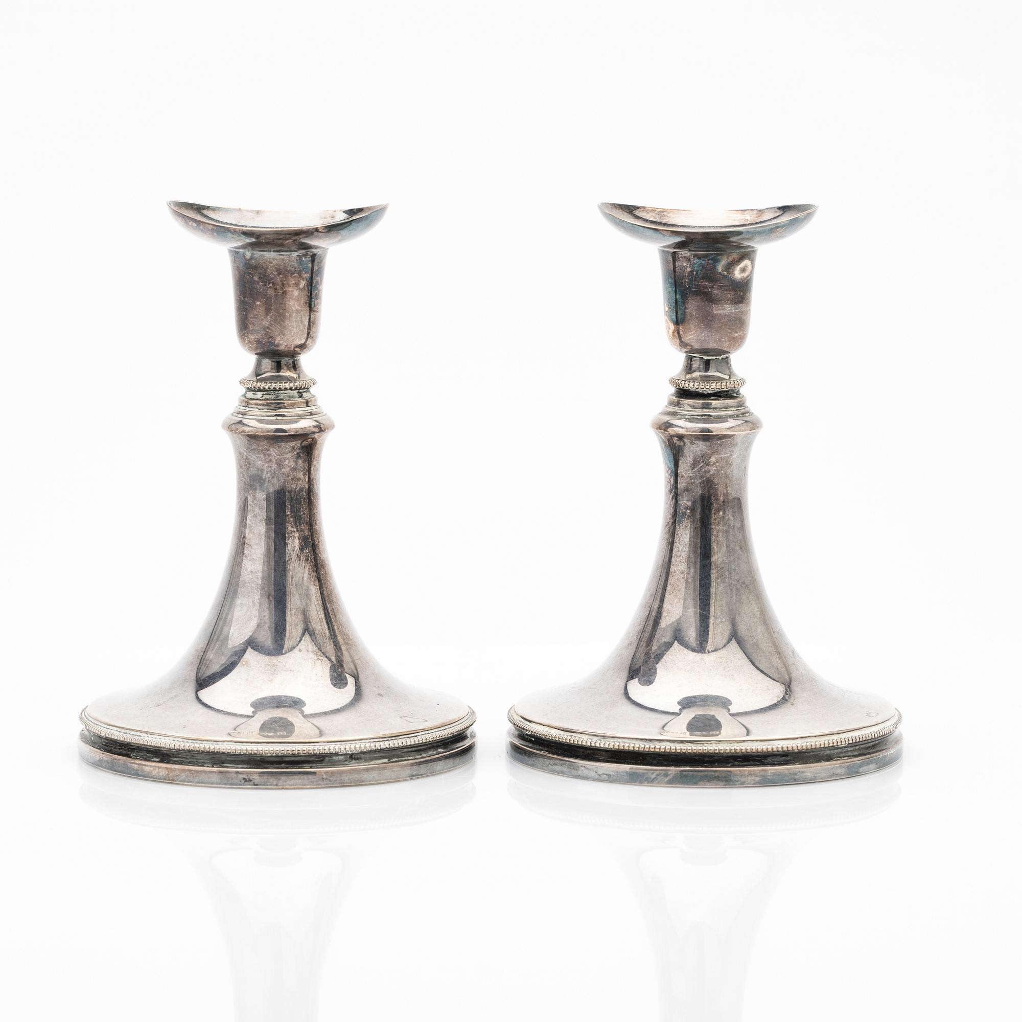 Candelsticks, a pair, silver, MGAB, 1960.