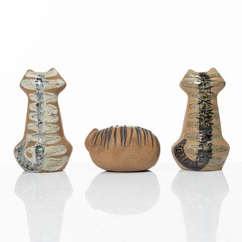 Lisa Larson, figuriner, 3 st, stengods, Gustavsberg.