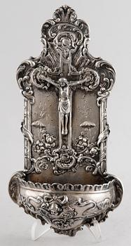 VIGVATTENSKÅL, silver 800, Tyskland, 1800-/1900-tal. Vikt 194 g.