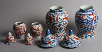 LOCKURNOR, 2 par, porslin, Kina, 1900-tal.