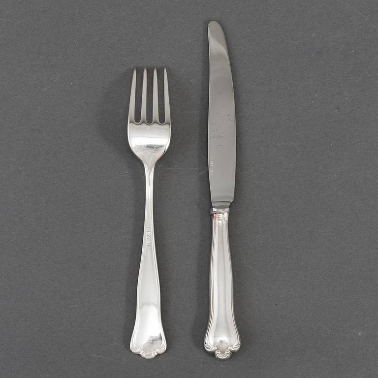 A silver 'Kungsholm' sandwich cutlery, GAB, Stockholm, some 1962 (36 pc).