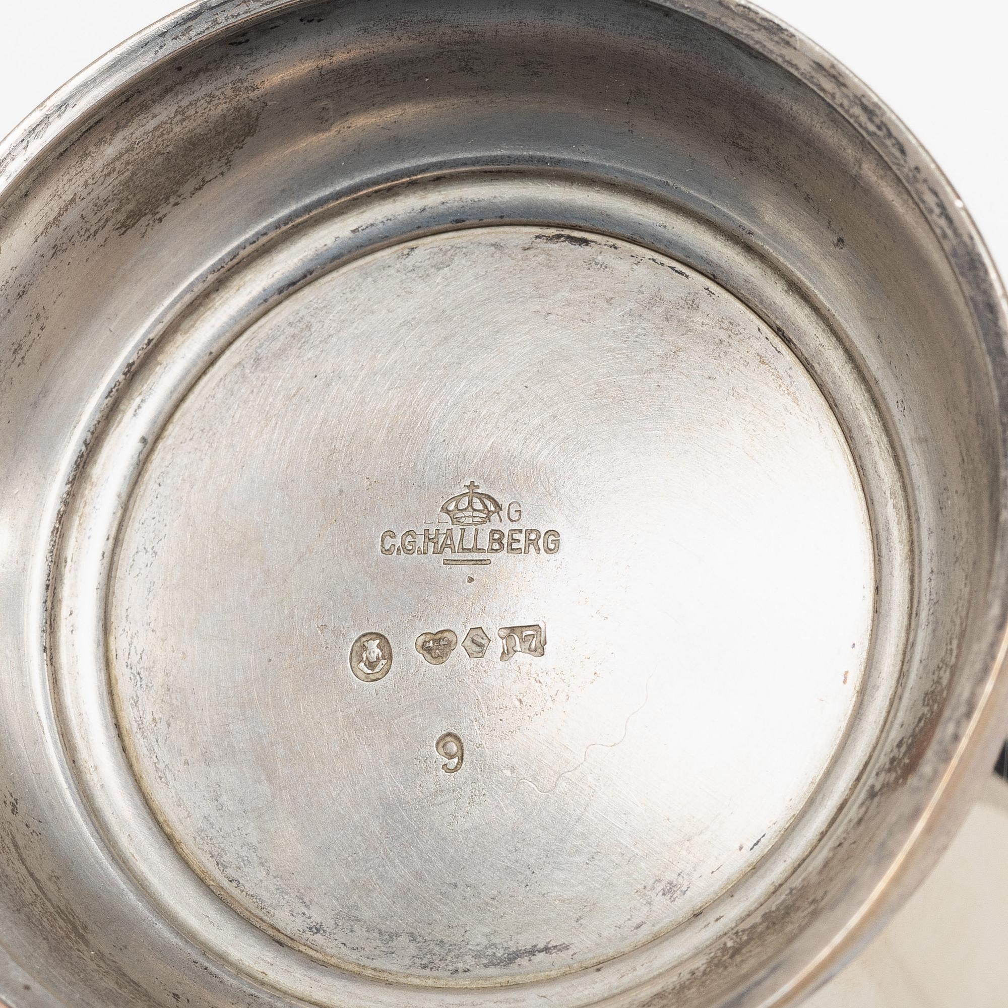 Cup, 7 pcs, silver, including CG Hallberg, Stockholm 1918.