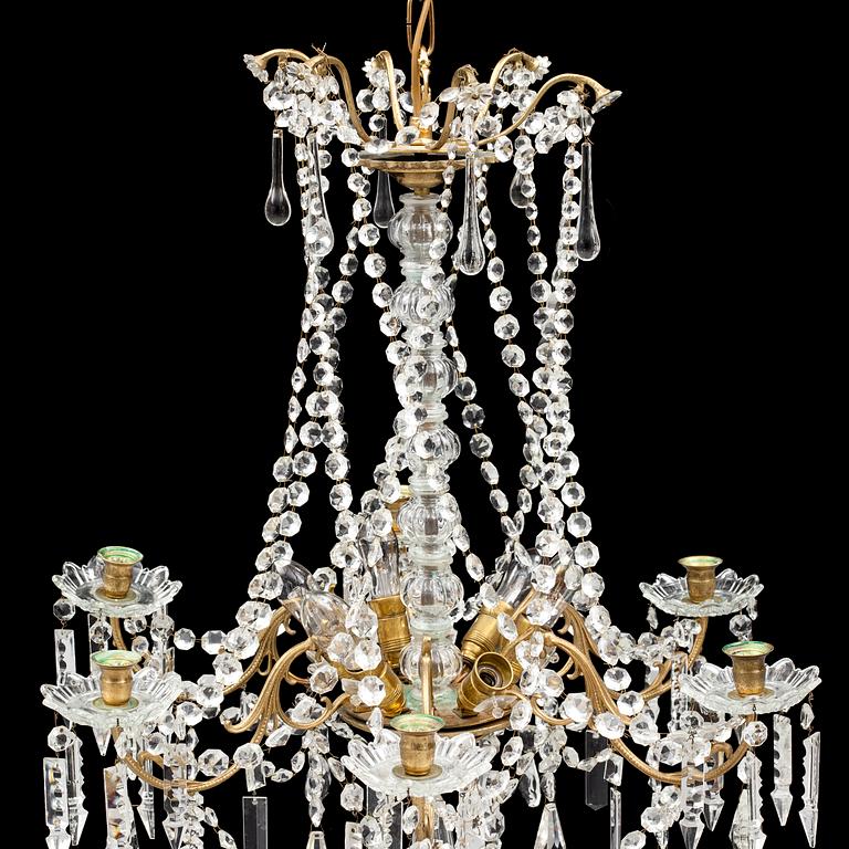 A late 19th century Oscarian chandelier.