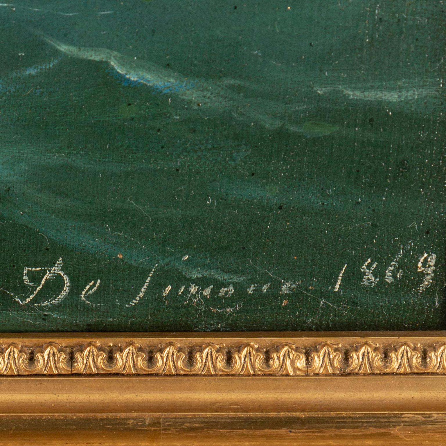 OKÄND KONSTNÄR, olja på duk, signerad och daterad 1869.