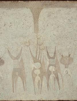 THEA EKSTRÖM, blandteknik på papper lagd på pannå, signerad och daterad 9 VI 65.