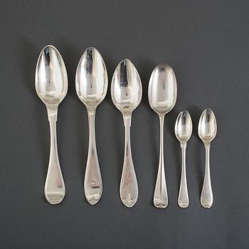 4 + 13 18th and 19th century silver spoons.