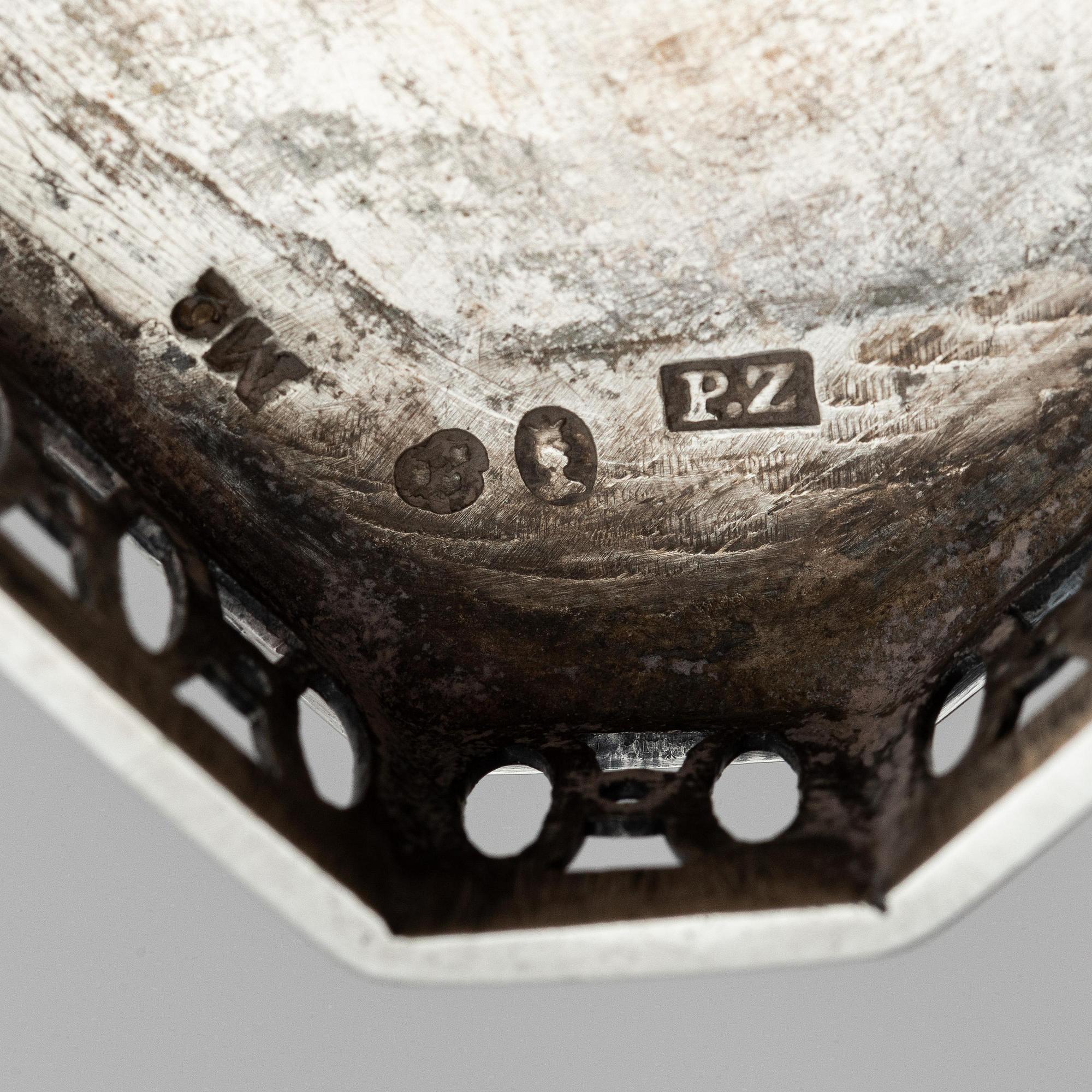 Pehr Zethelius, ljusstakar, ett par, silver, Stockholm 1794. Gustavianska.