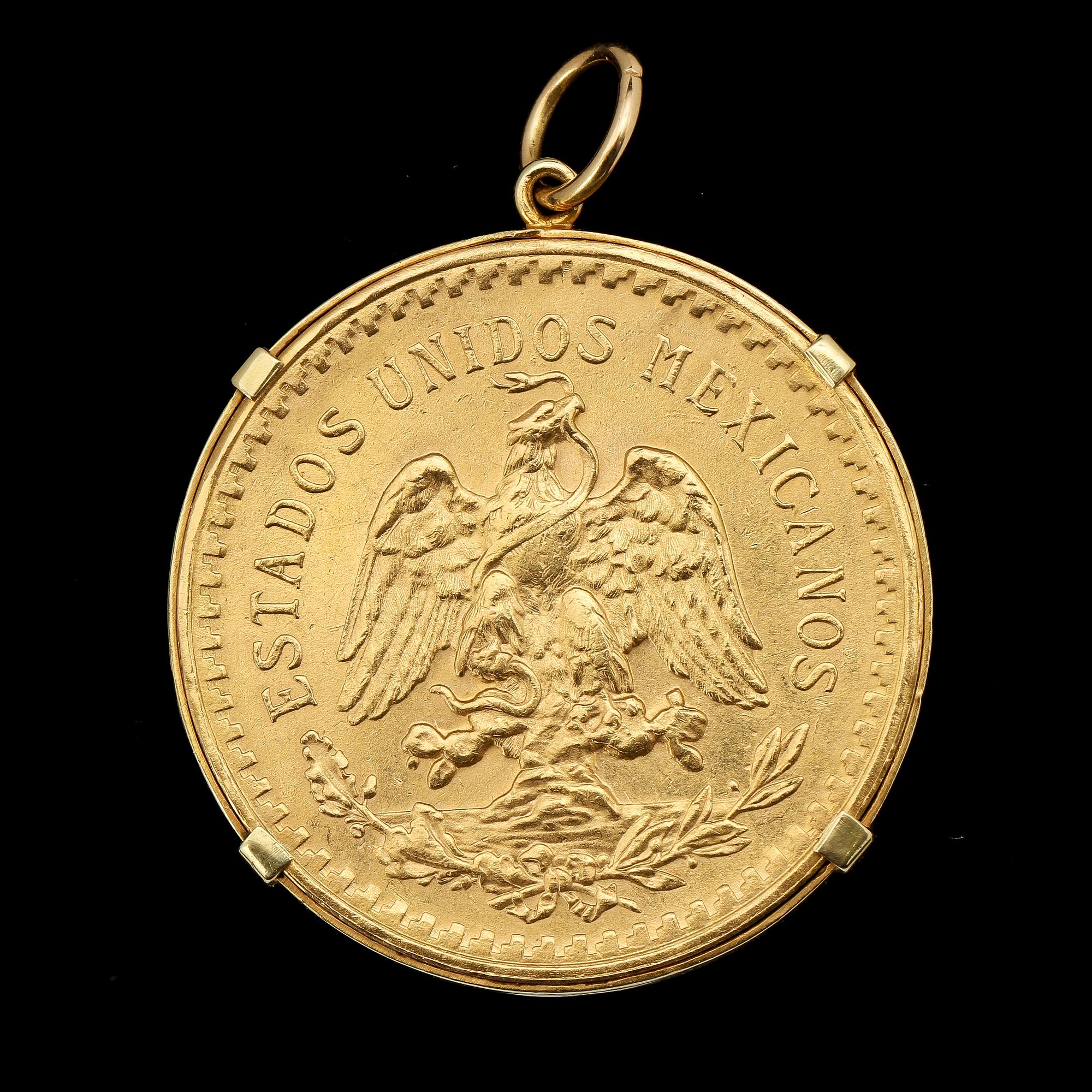 MYNT, 21k guld, 50 pesos, 1949-1972, vikt 37,5 g.