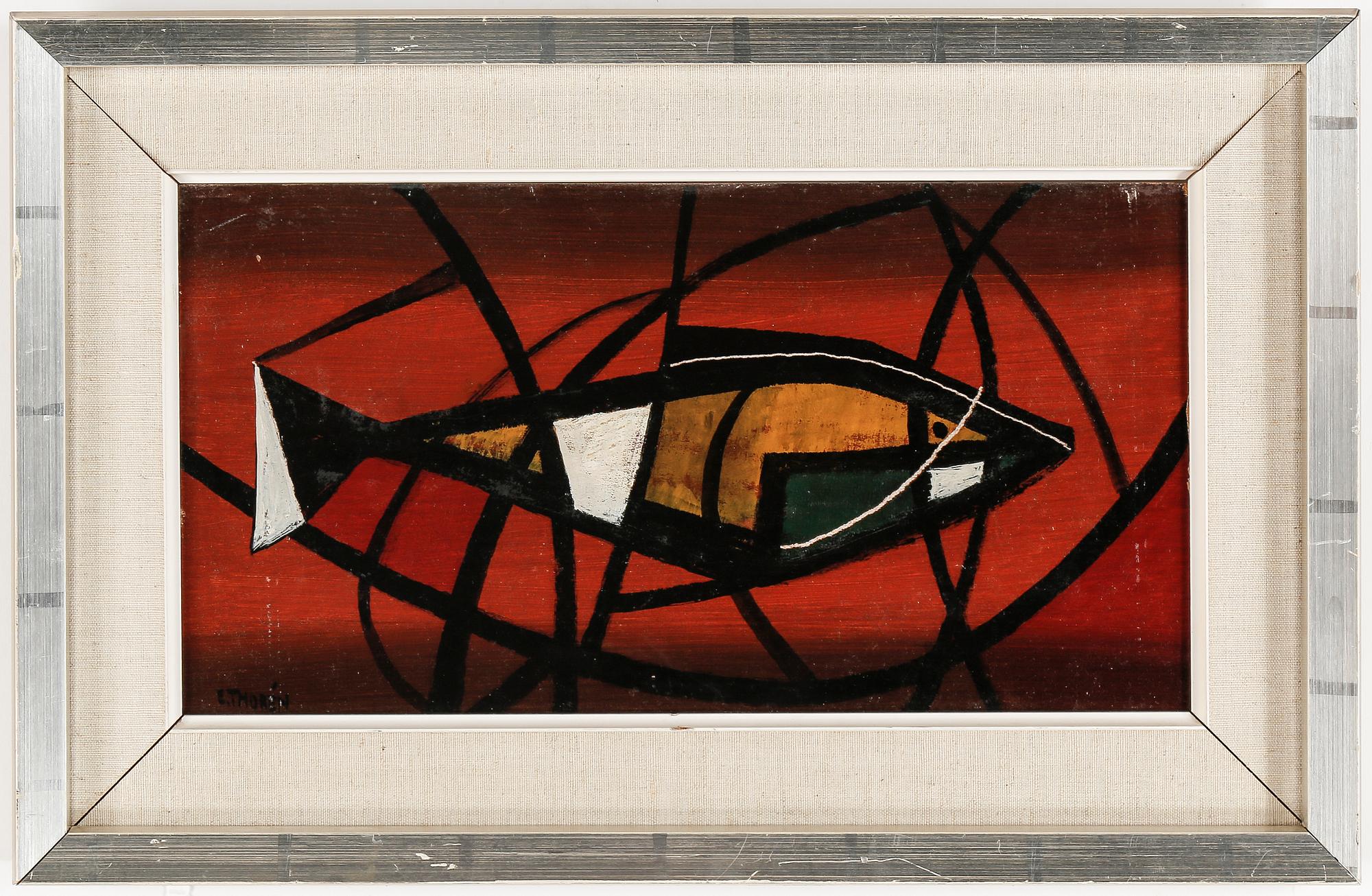 ESAIAS THORÈN, olja på pannå. Signerad.