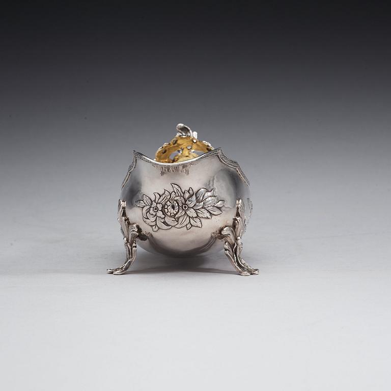 A Swedish 18th century parcel-gilt cream-jug, marks of Daniel Elfbom, Gävle 1784.