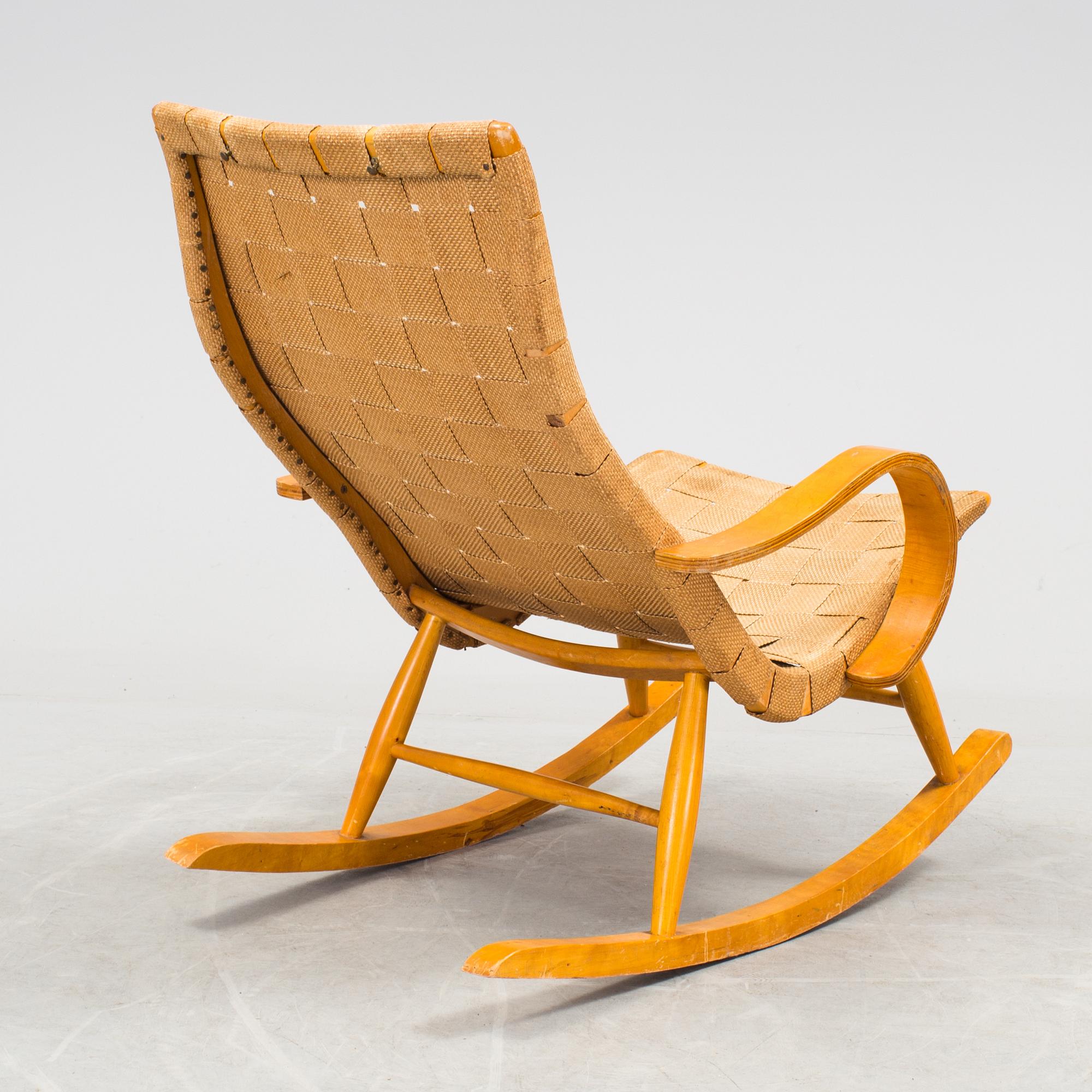 A birch rocking chair, 1940's.