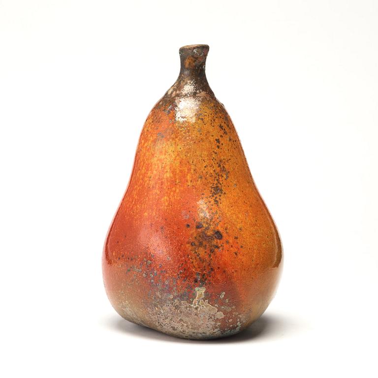 Hans Hedberg, A Hans Hedberg faience sculpture of a pear, Biot, France.