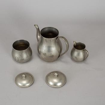 FIRMA SVENSKT TENN, kaffeservis, tre delar, tenn, 1928.