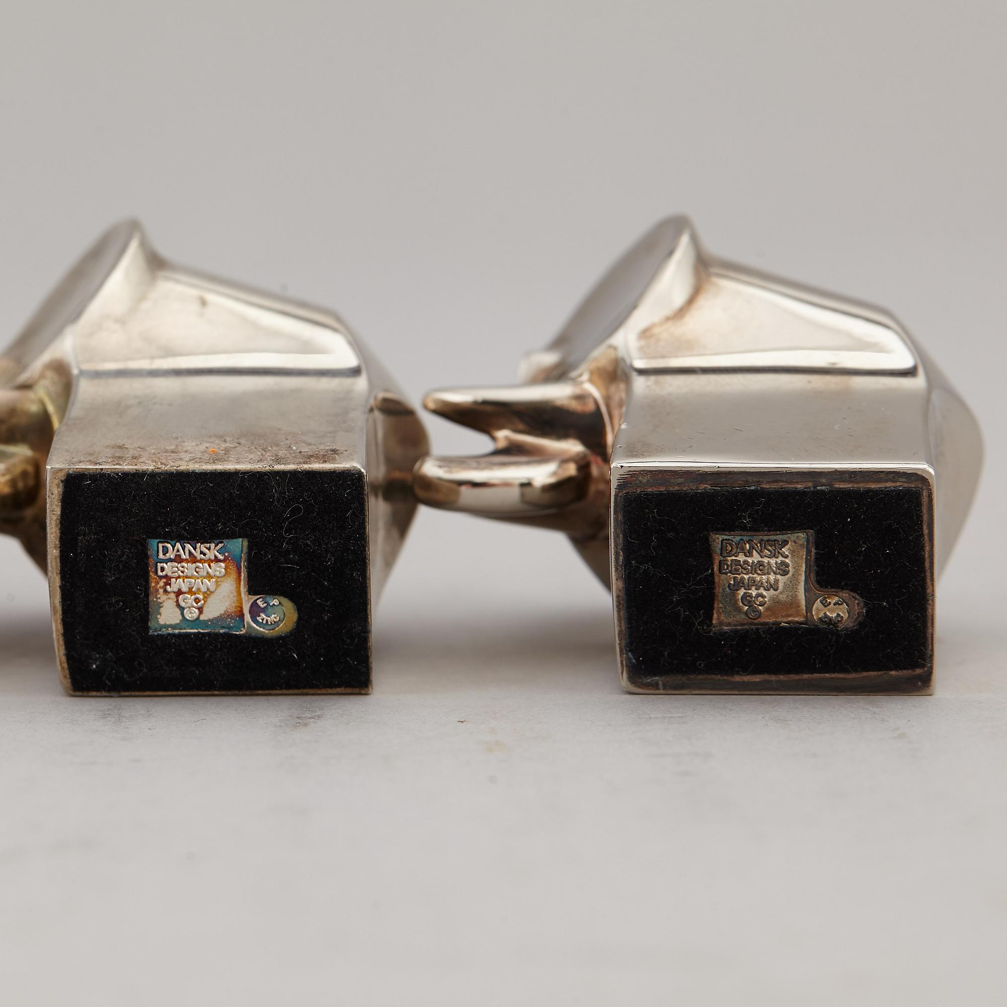 GUNNAR CYRÉN, figuriner, 4 st, silverpläterad zink, Dansk Designs, Japan.