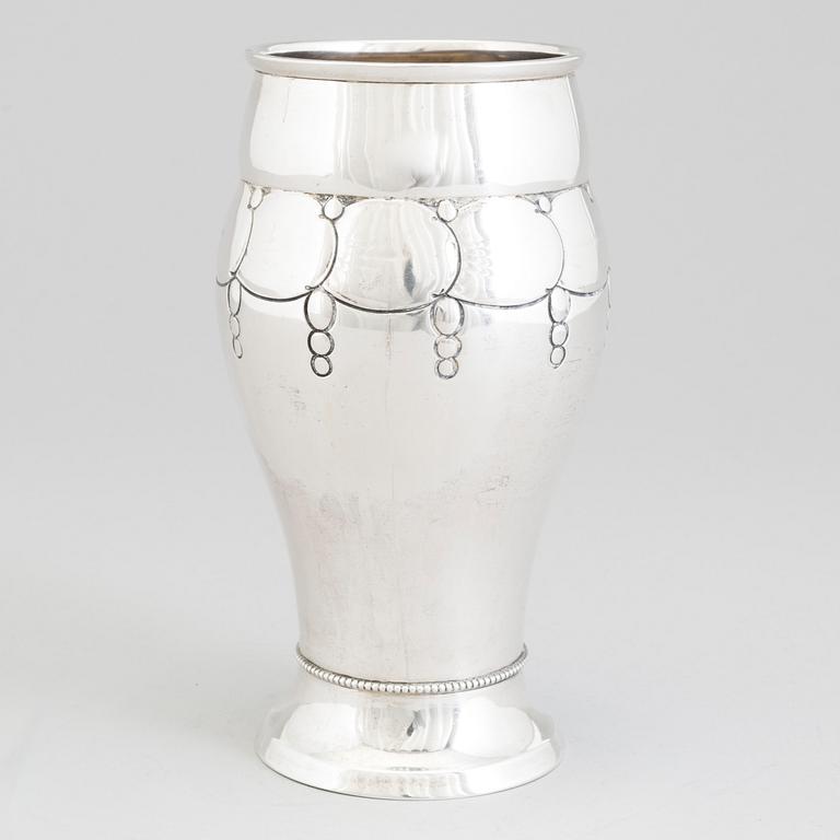 A Danish Art Nouveau silver vase, maker's mark Grann & Laglye, Copenhagen, 1914.