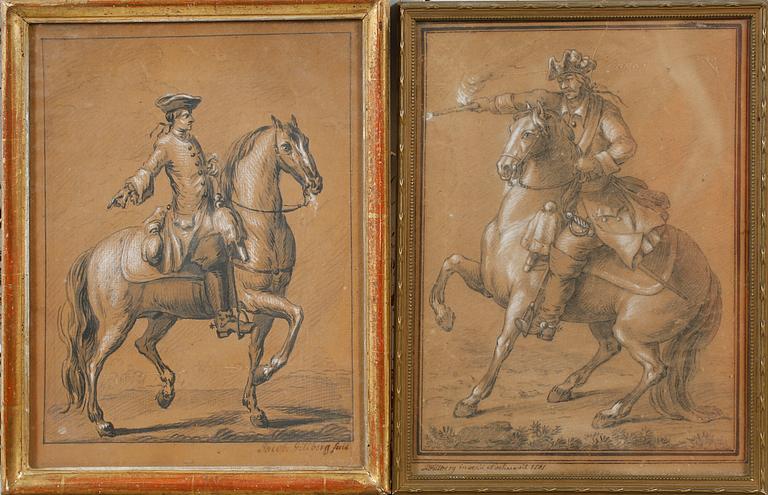 JACOB GILLBERG, two drawings, signed and one dated 1761.