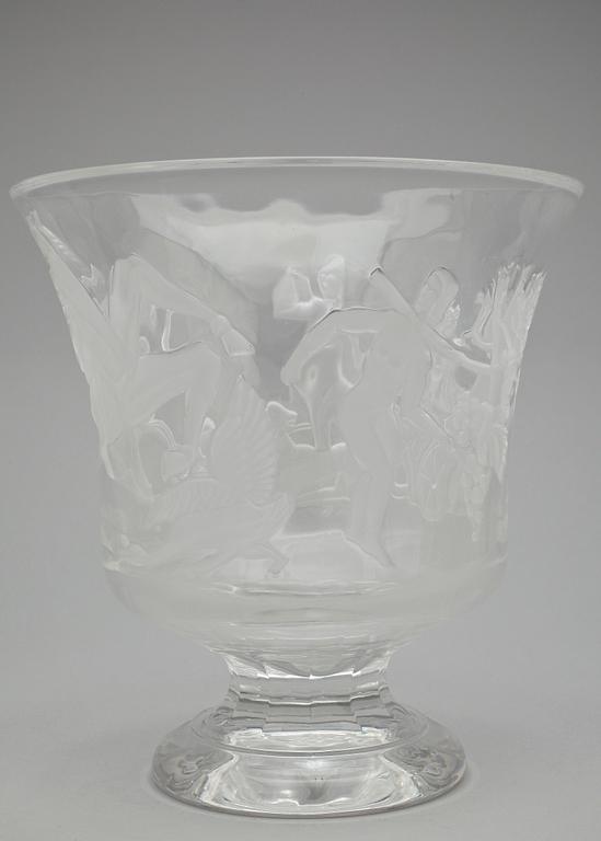 SKÅL PÅ FOT, gjutet glas, 1900-tal.