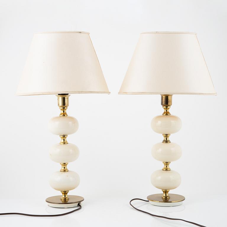 Bordslampor, ett par, Tranås Stilarmatur, 1970-tal.