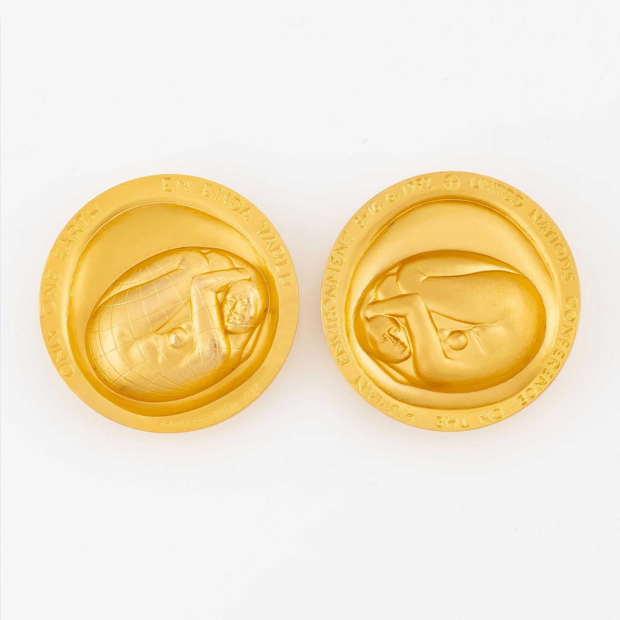 Kauko Räsänen, commemorative medal, 18K gold, Sporrong, 1972, numbered 062/300, total weight 447 g.