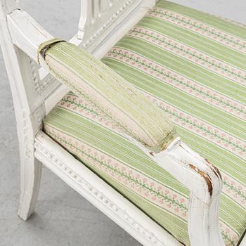 Armchairs, a pair, Gustavian, Lindome, 19th century.