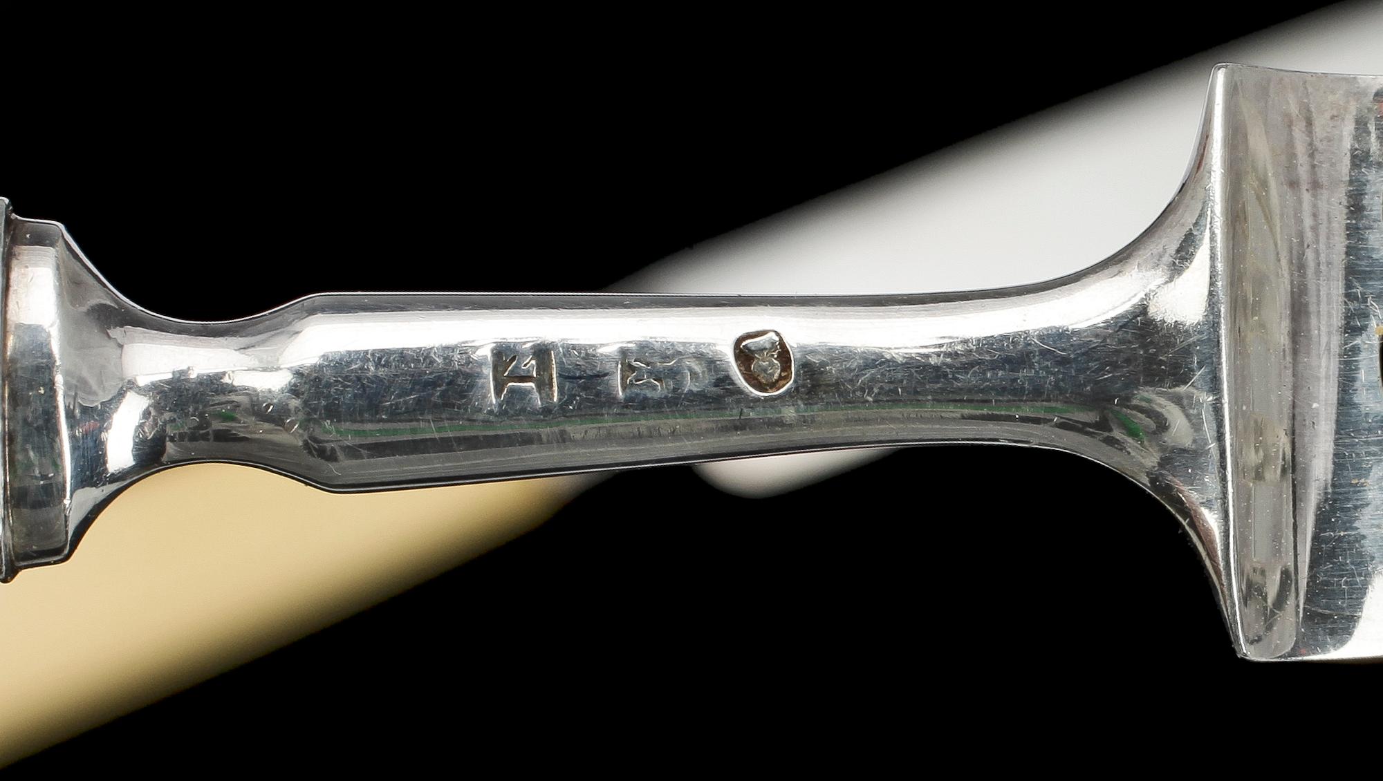 BESTICK, servisdelar, 28 st, silver, ben, England, bla Sheffield. 1800-1900-tal.