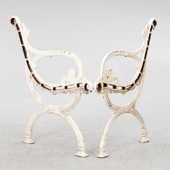 Ends for a garden bench, Norrahammar, 20th century.