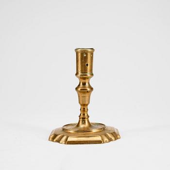 LJUSSTAKE, mässing, senbarock, 1700-talets mitt.