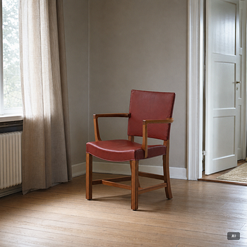 Kaare Klint, Armchair, “The Red Chair”, model 3758A, probably Rud Rasmussen’s Snedkerier, Denmark.