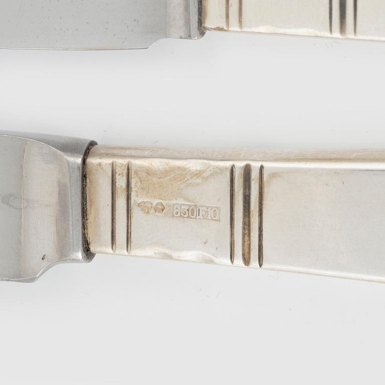 Jacob Ängman, bestickservis, 93 delar, silver, "Rosenholm", GAB, Eskilstuna, 1978-1981.