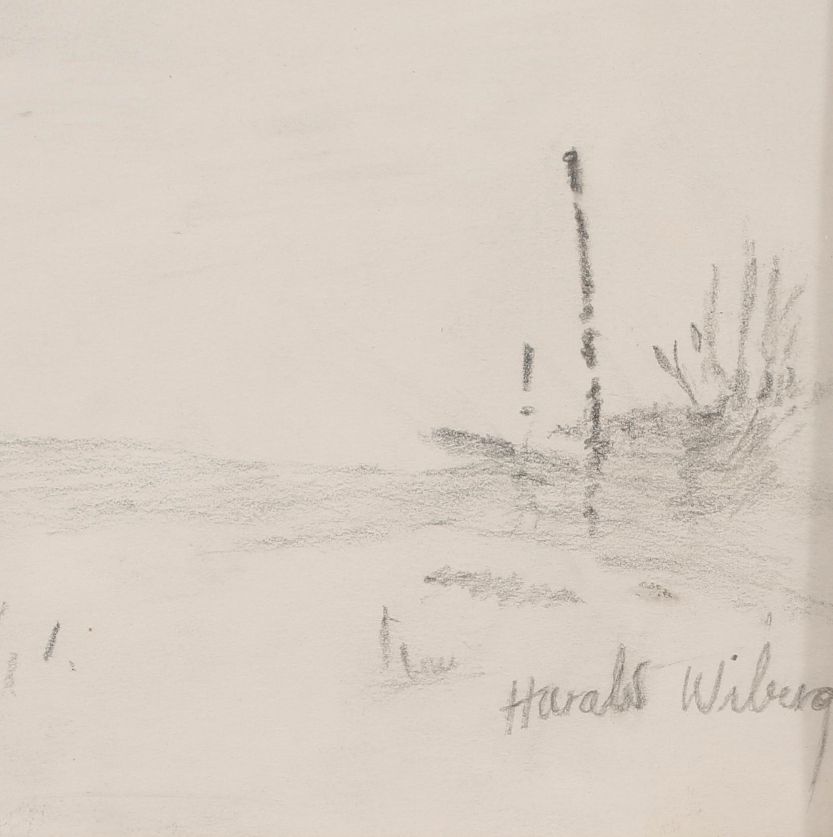 HARALD WIBERG, blyertsteckning, signerad.