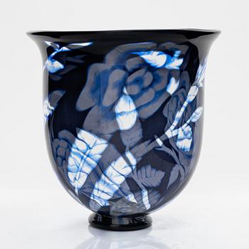 Eva Englund, a graal glass vase, Orrefors, Sweden, signed.