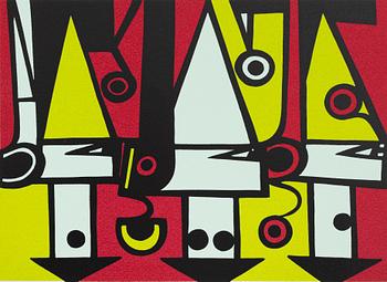 Olle Baertling, silkscreen in colours, signed, dated 1949-68, numbered 59/300.