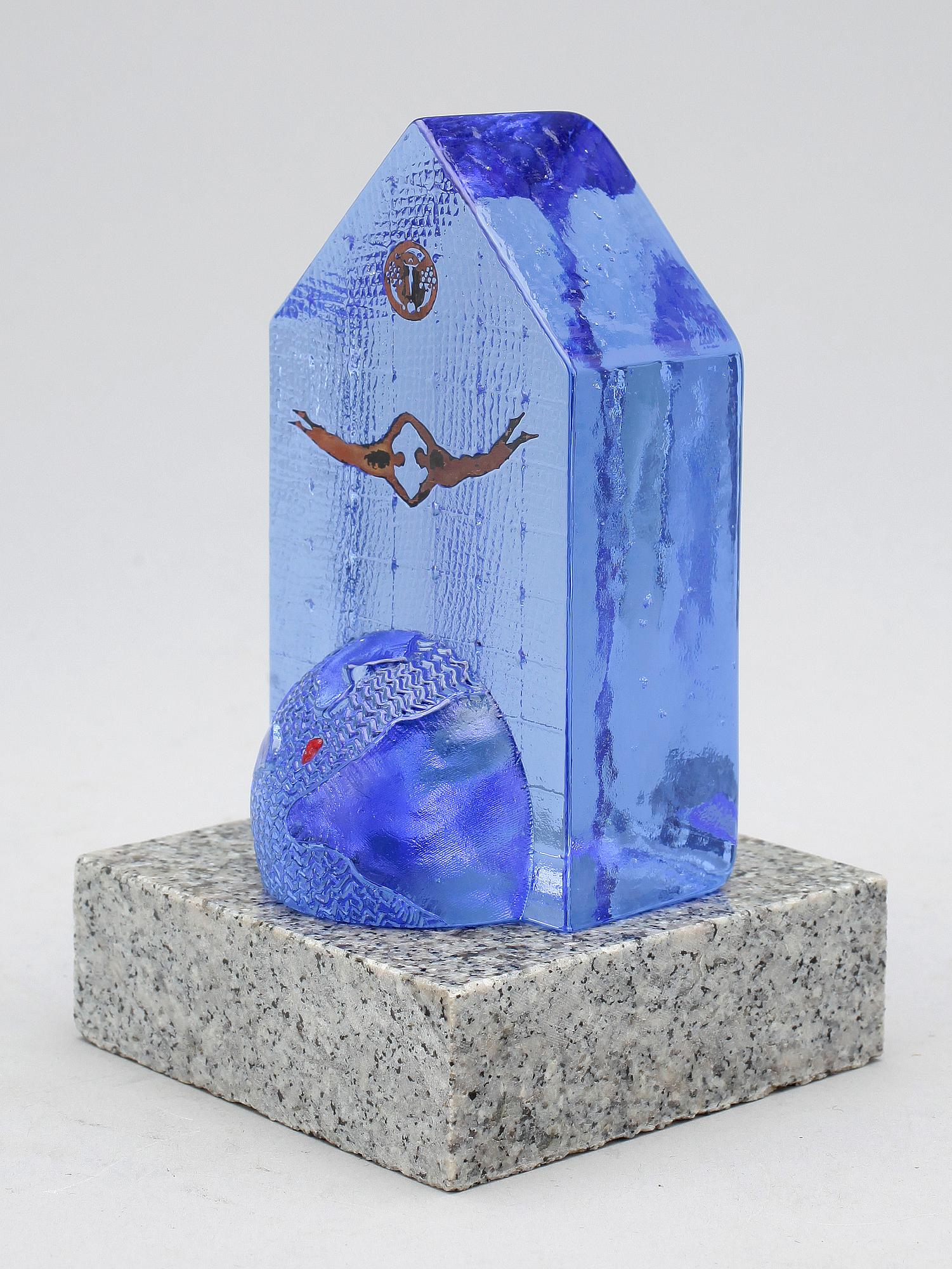 BERTIL VALLIEN, skulptur, glas, Kosta Boda, signerad.