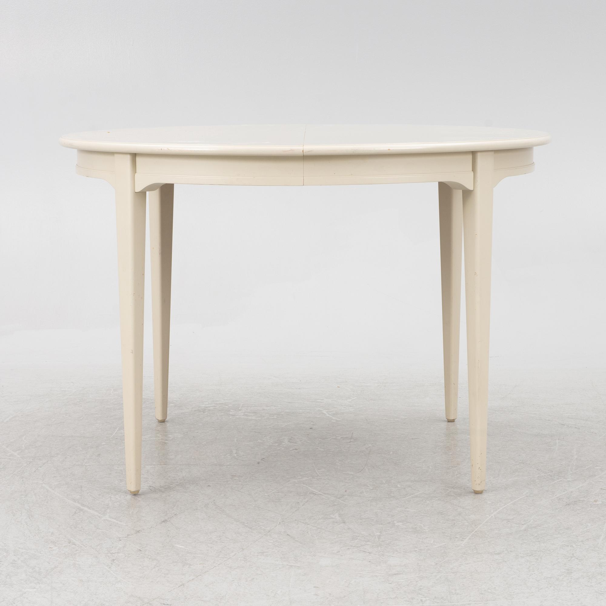 Svante Skogh, a 'Vindö' dining table and four chairs, Balders snickeri, Vaggeryd, second half of the 20th century.