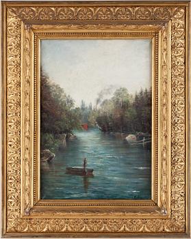 OKÄND KONSTNÄR, olja på duk, otydligt signerad, daterad 1889.