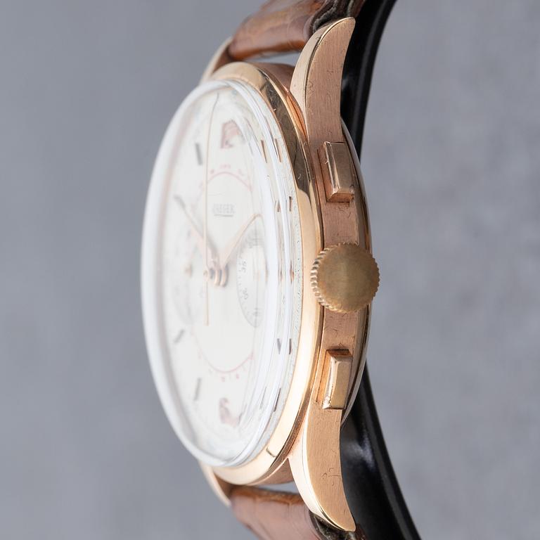 Jaeger, "By Universal Genève", "Jumbo", chronograph, ca 1950.