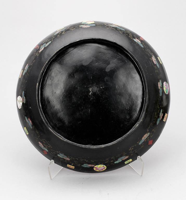 SKÅL MED LOCK, lackarbete, Kina, 1800/1900-tal.