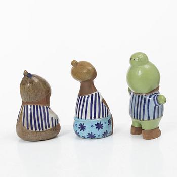 Lisa Larson, three stoneware figurines from the series 'Larsons ungar', Gustavsberg, Sweden.