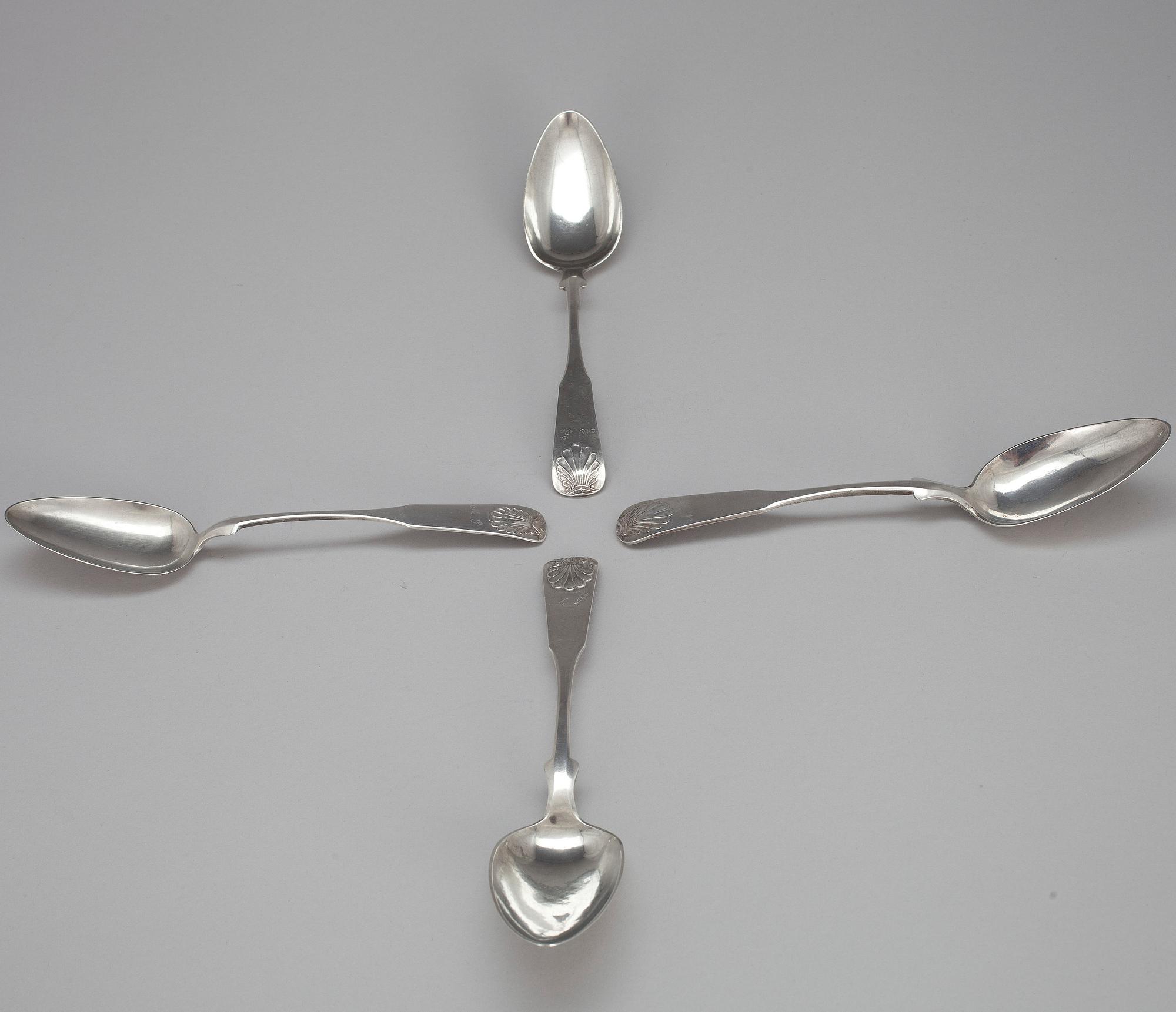 SKEDAR, 4 st, silver, Thomas Lilius 1866, H.I.Törnroth, 1849, 1851. Vikt 219 g.