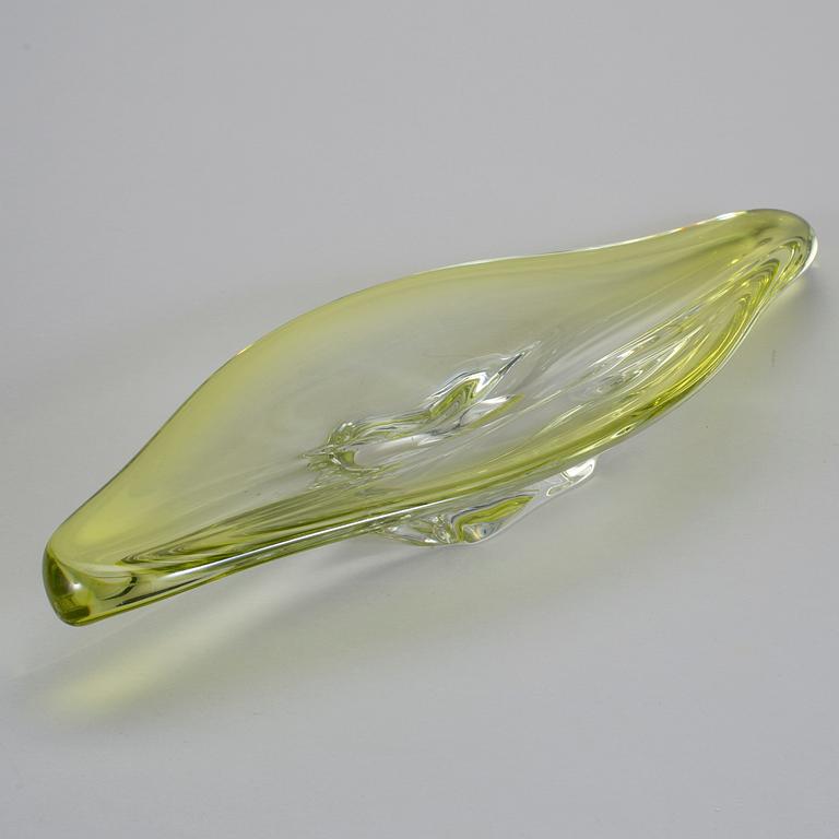 SKÅLFAT, glas, 1950/60-tal, Val St Lambert, Belgien, signerad undertill.